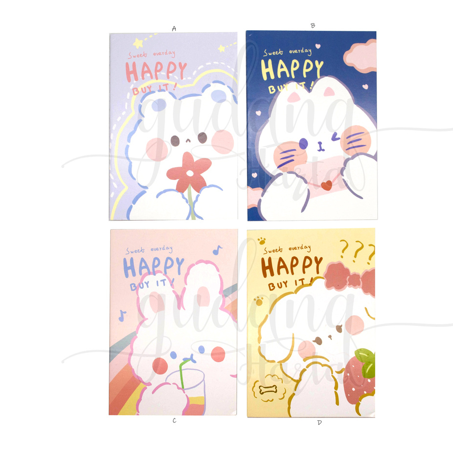 

Notebook A5 Sweet Happy Animal Buku Tulis Motif Rabbit Dog Bear GH 308047