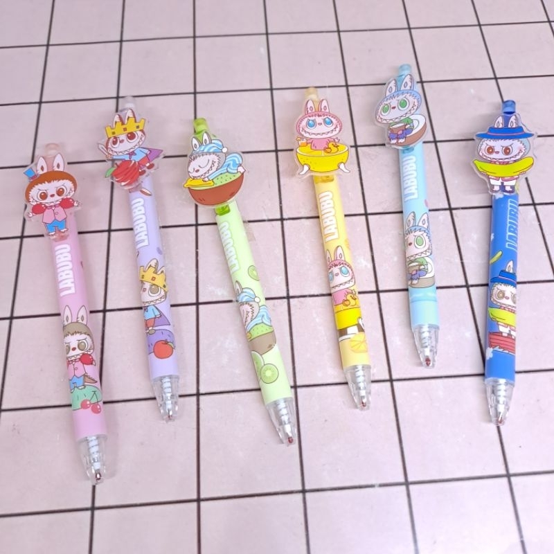 

Bolpen Pena Gel Pen Cetekan Akrilik Viral Labubu The Monsters Pop Mart 0,5 mm