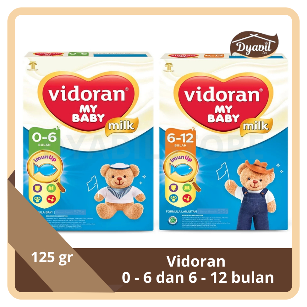 VIDORAN 0-6 BULAN 6-12 BULAN 125 GR SUSU FORMULA BAYI