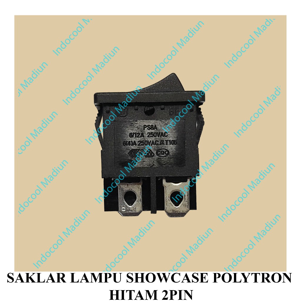 SLSPH2 SWTICH SAKLAR POLYTRON/SWITCH SAKLAR LAMPU 2PIN/SAKLAR LAMPU SHOWCASE POLYTRON HITAM 2PIN