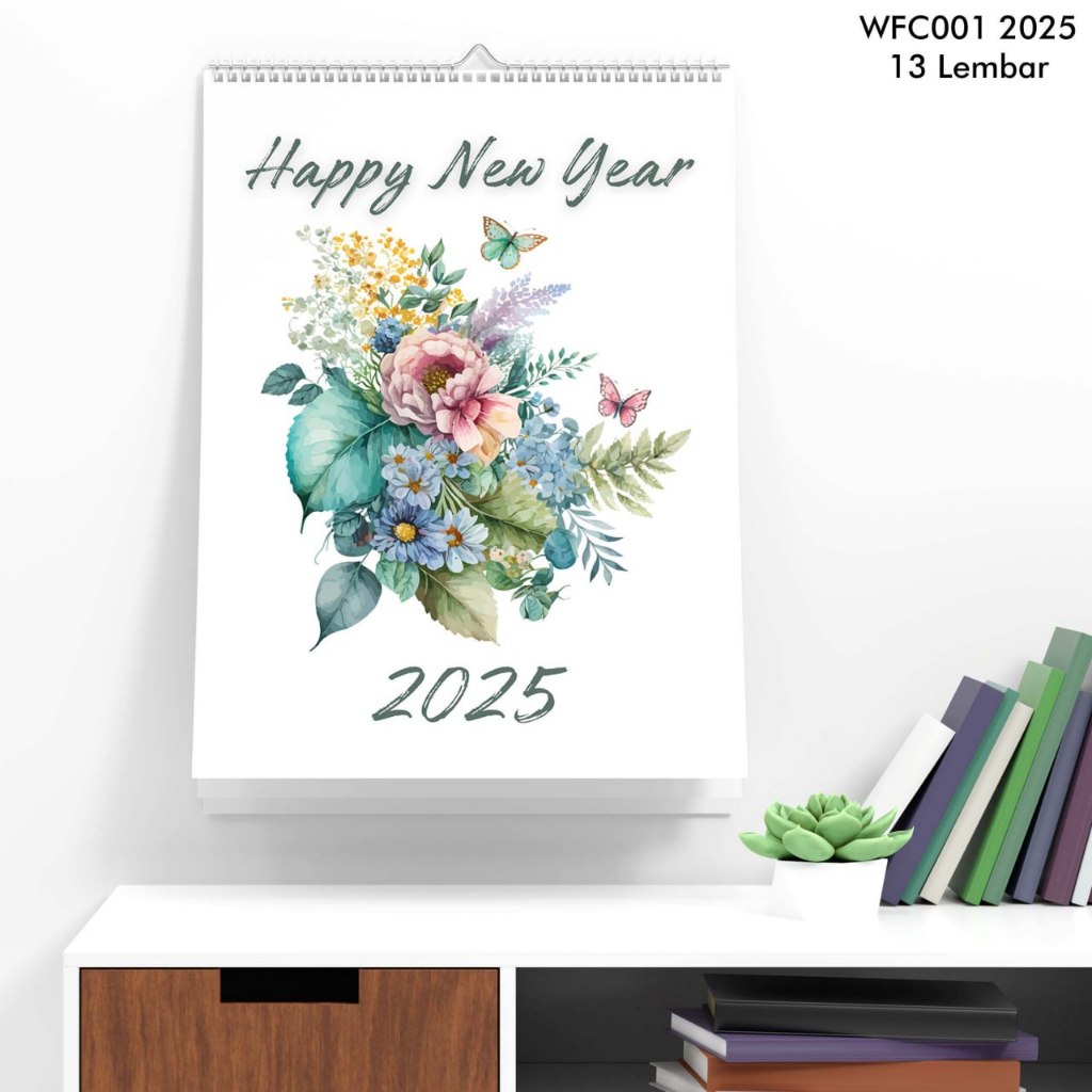 

KALENDER 2025 WATER COLOR FLORAL KALENDER HANGER SPIRAL DINDING 2025 13 LEMBAR