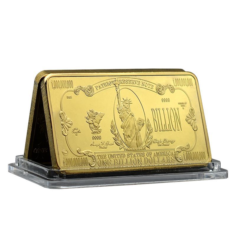 1 Billion Dolar Logam Peringatan Emas Dolar As Koin Souvenir Emas Patung Liberty Gold Bar Replika