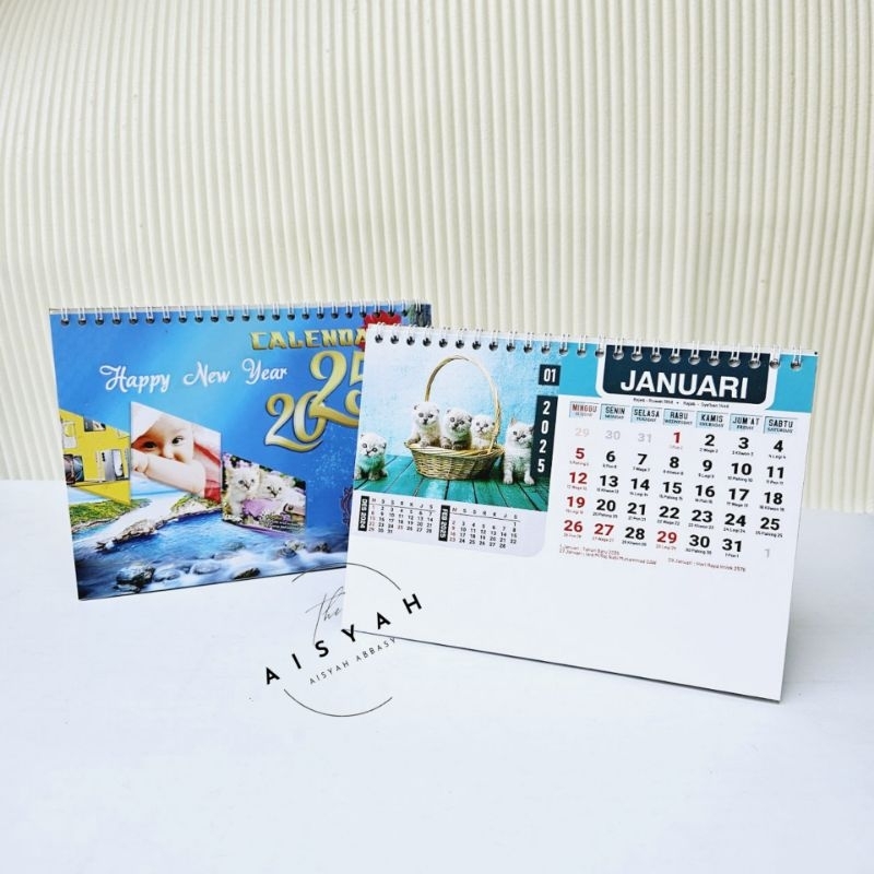 

Kalender meja 2025 kalender meja standar ukuran 21 x 15,5 cm BO 07 hewan KUCING( terima castume cetak merek)