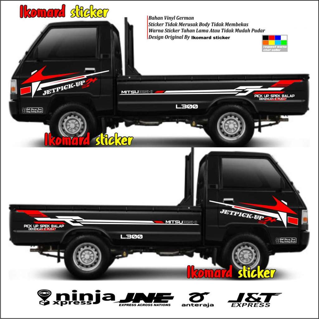 sticker mobil mitsubishi pick up L300 sticker cuting variasi body samping mitsubshi pick up dll