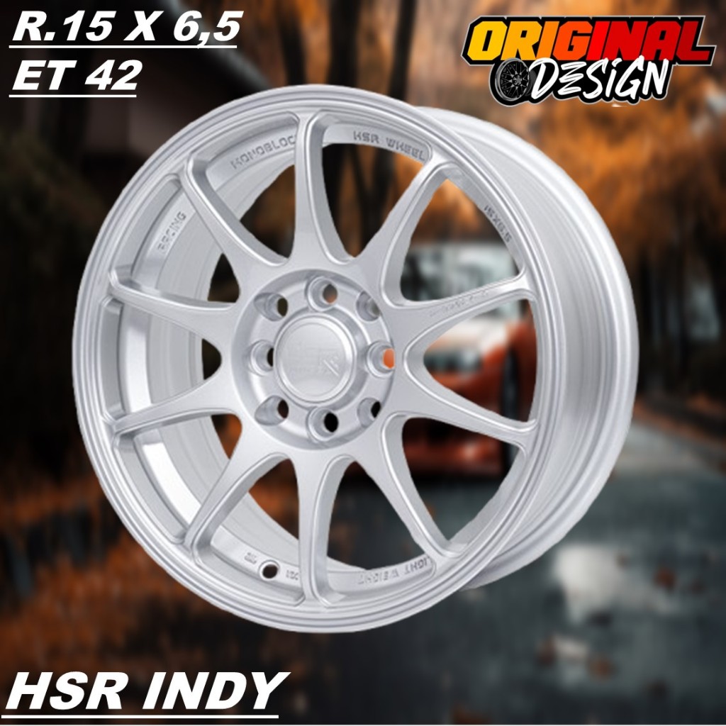 Velg Mobil Fiesta , Mirage , Splash , Ayla , HSR INDY RING 15 R15 SILVER