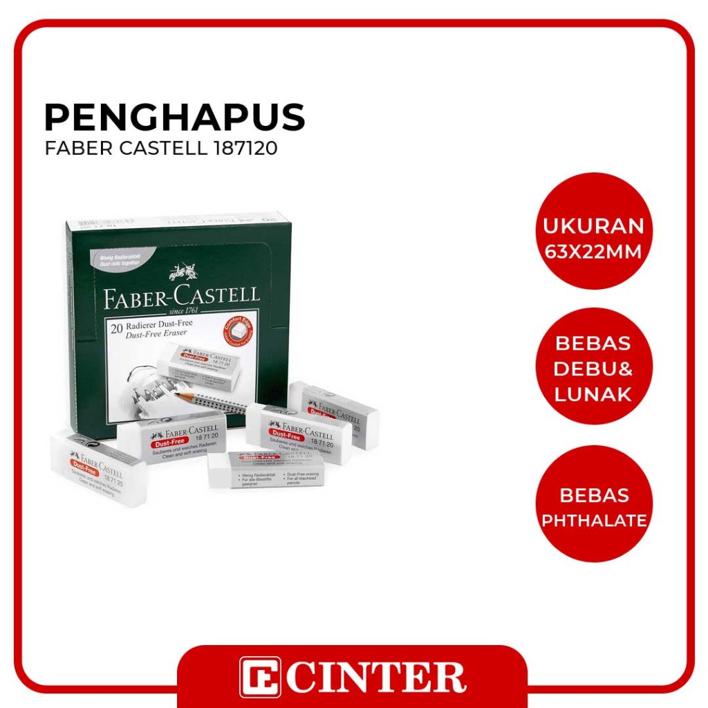 

FABER CASTELL - ERASER / PENGHAPUS DUST FREE BEBAS KOTORAN 187120
