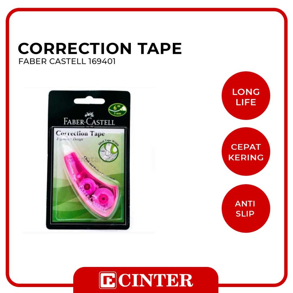 

FABER CASTELL - CORRECTION TAPE / PITA KOREKSI / TIP X KERTAS GULUNG 169401