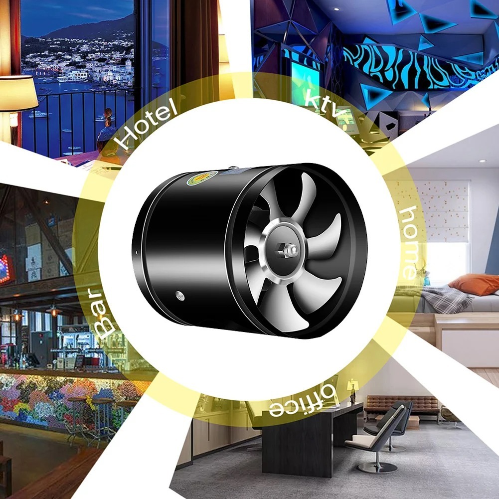 Blower Exhaust Fan 20W Steel Copper Kipas Blower Exhaust Fan Ventilasi Udara Inline Duct Fan Plastic