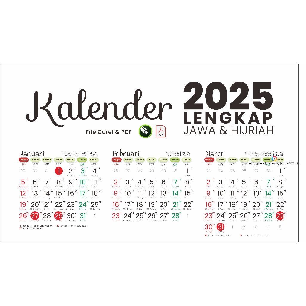 

Kalender 2025 Lengkap Coreldraw CDR