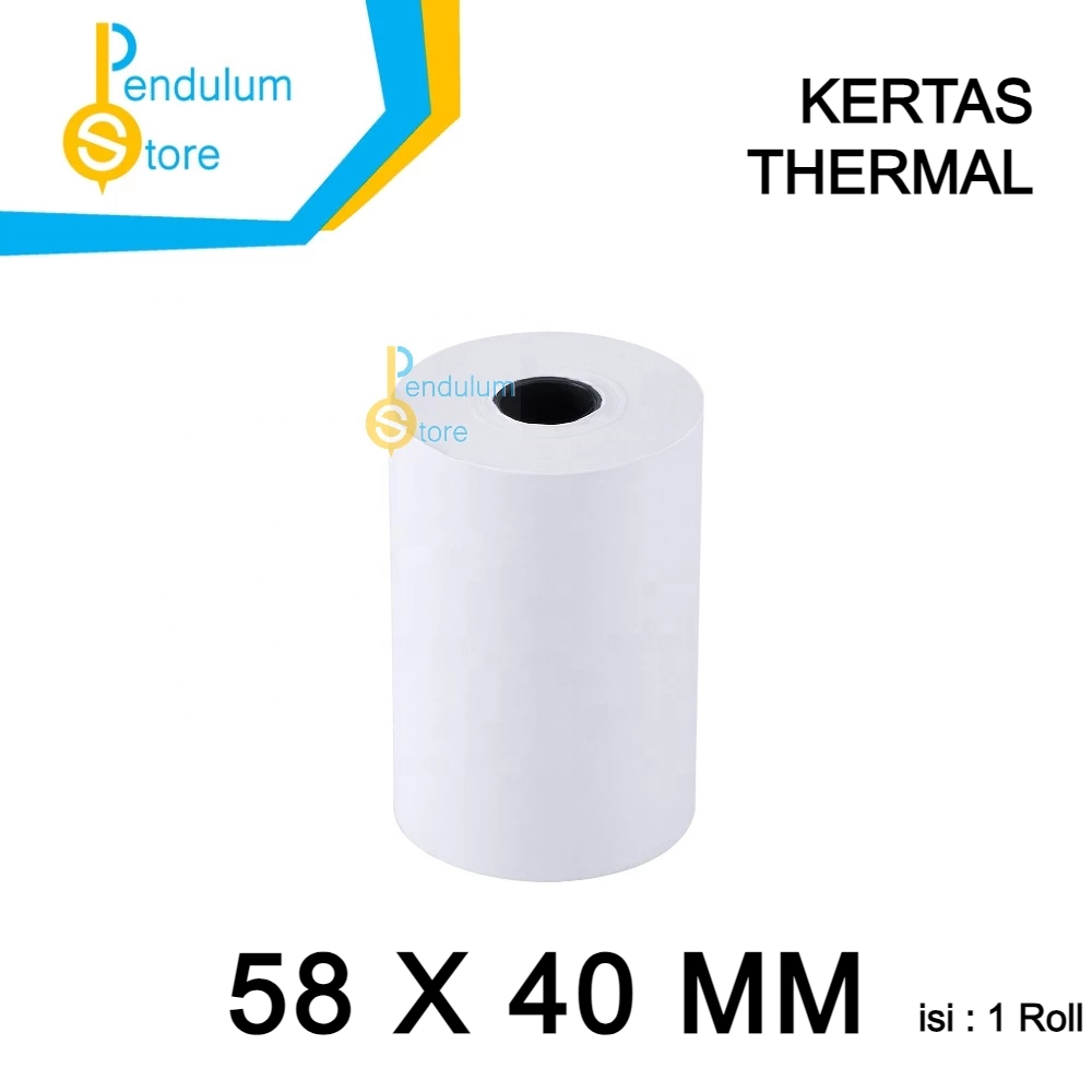 

Kertas Thermal 58x40mm 1 Roll / 1 Buah Thermal Paper Struk Receipt ukuran 58 X 40 MM