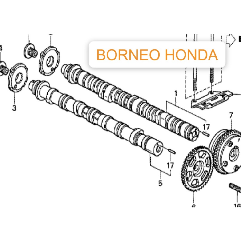 NOKEN AS IN INLEAT EX EXHAUST CAMSHAFT MOBIL ODYSSEY RB1 ACCORD CM5 CRV GEN 2 RD4 RD5 STREAM 2000 2,