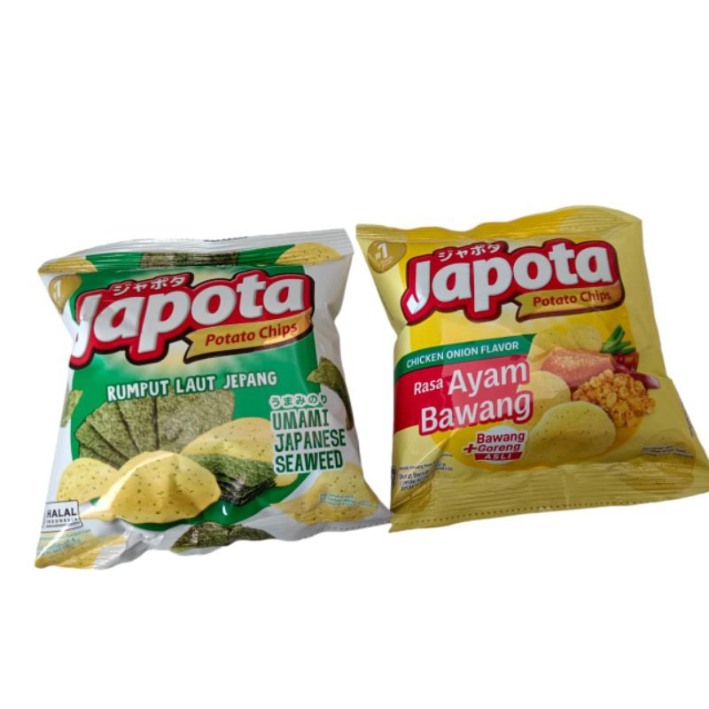

Snack japota potato chips14g Varian Rumput laut Ayam bawang