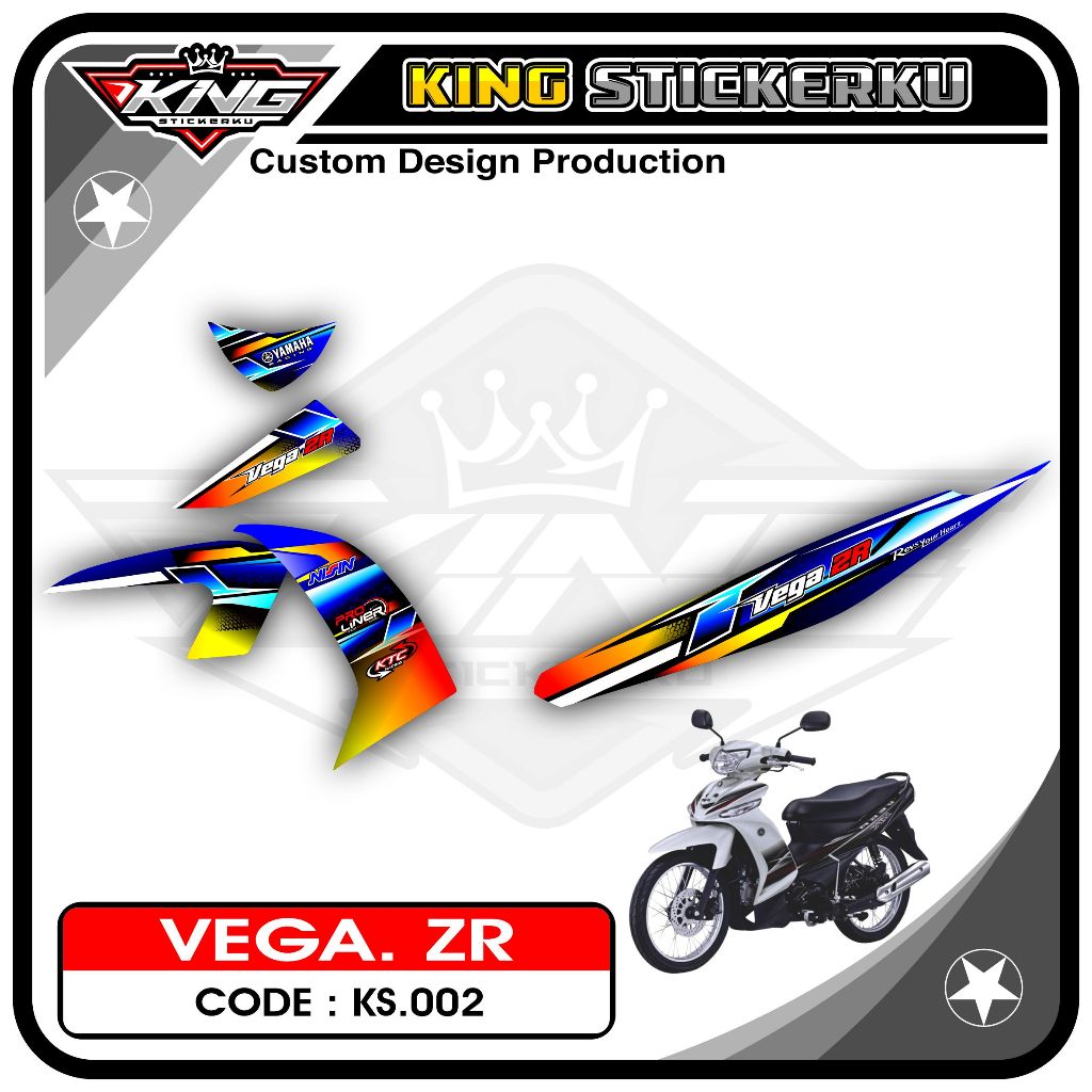 Stiker Variasi Vega ZR - Stiker Striping Standar Vega ZR Motif Racing KS.02