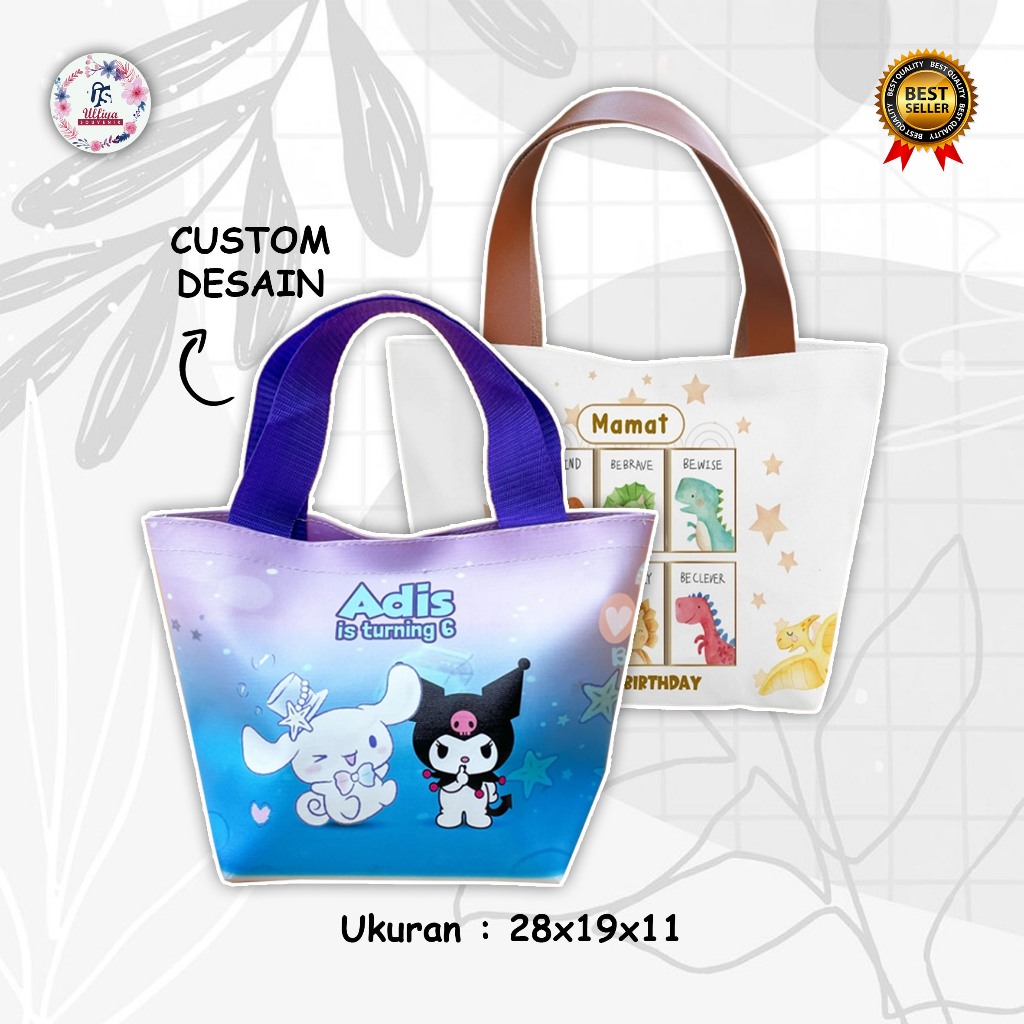 

MODEL TENTENG MINI Tas Ultah Murah Di Bawah 10 Ribuan Tema Kuromi Dan Bisa Custom Tema Cewek Cowok, Foto, Nama