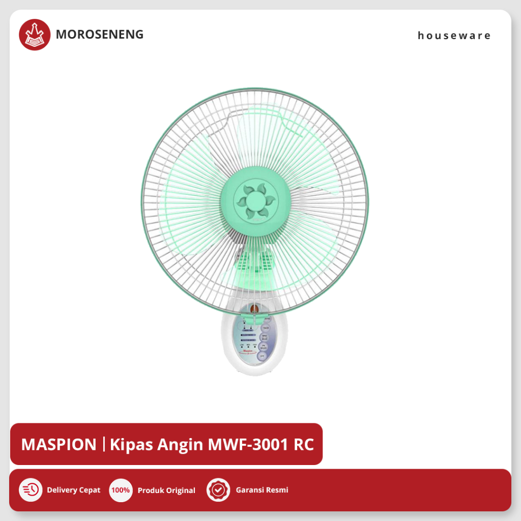 Maspion MWF-3001 RC Remote Wall Fan Kipas Angin Dinding 12 Inch
