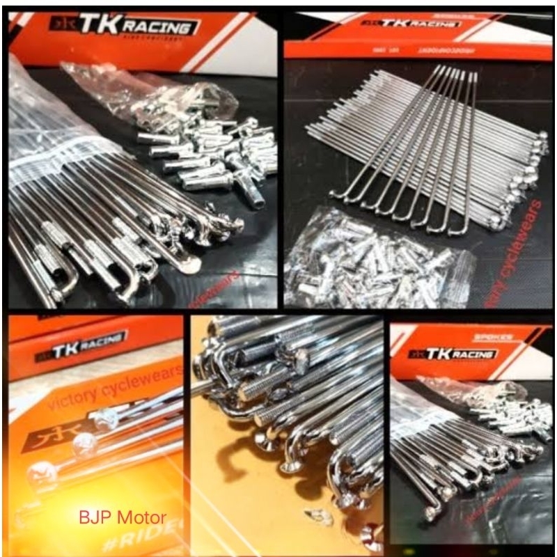 Jari-Jari Ruji TK Racing Buat Tromol Trail KLX 150/WR 155R/CRF 150L Ring 17/18/21 Chrome/Black 36set