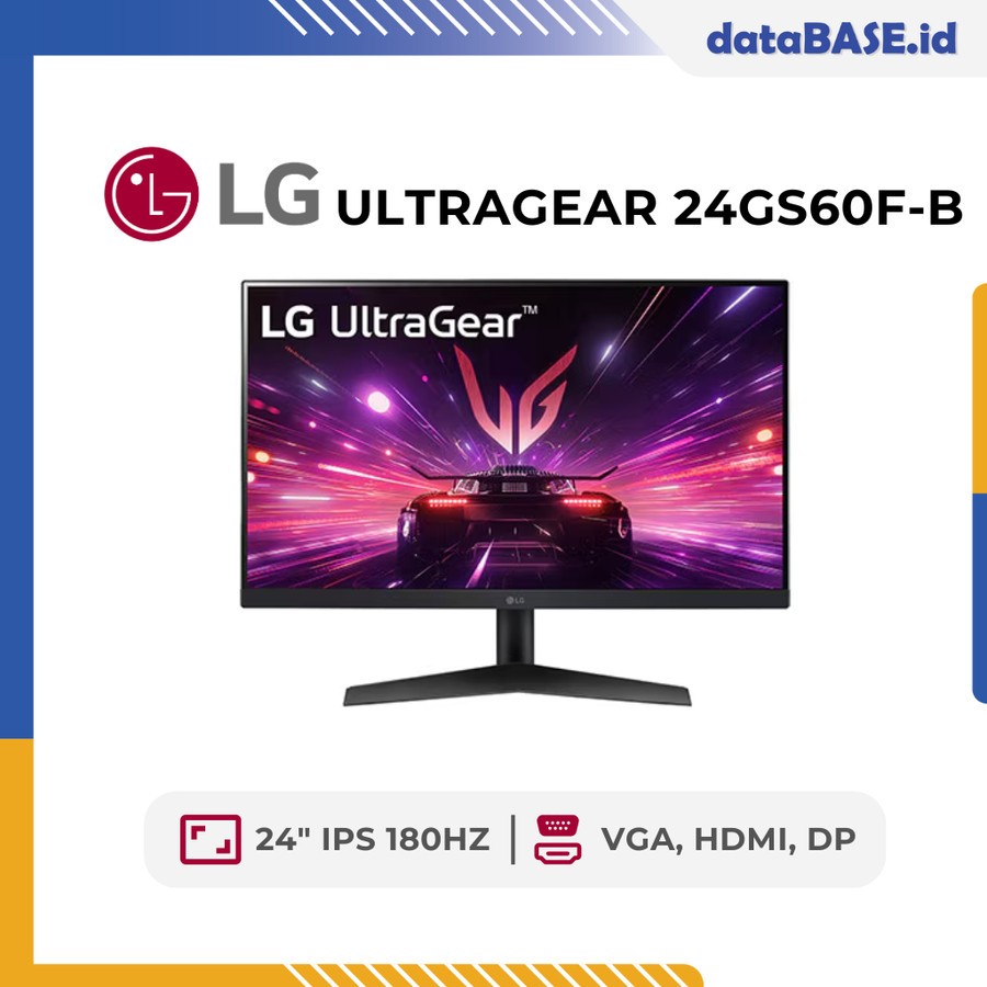 LG 24GS60F-B Monitor Gaming UltraGear 24-Inch Full HD 180Hz IPS HDR10