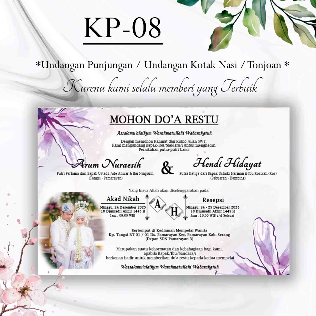 Undangan Punjungan / Undangan Besek / Undangan Nasi Box / Undangan Mini / Undangan Kopi / Undangan T