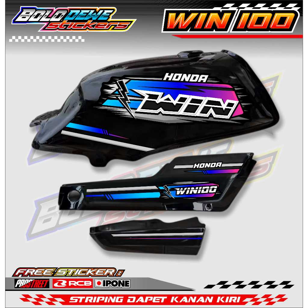 STRIPING VARIASI HONDA WIN 100 / STICKER LIST VARIASI MOTOR HONDA WIN 100