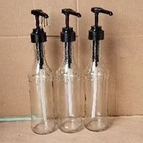Monim Pump, Botol Kaca 700ML Pump, Botol Pump Sirup, Botol Pump Gula Cair, Botol Pump Susu Kental
