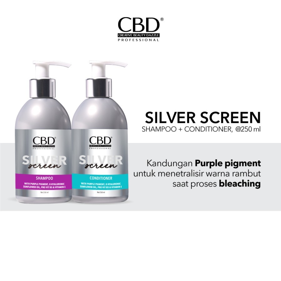 CBD Silver Screen Shampoo / Conditioner 250ml - SHAMPOO DAN KONDISIONER SILVER CBD