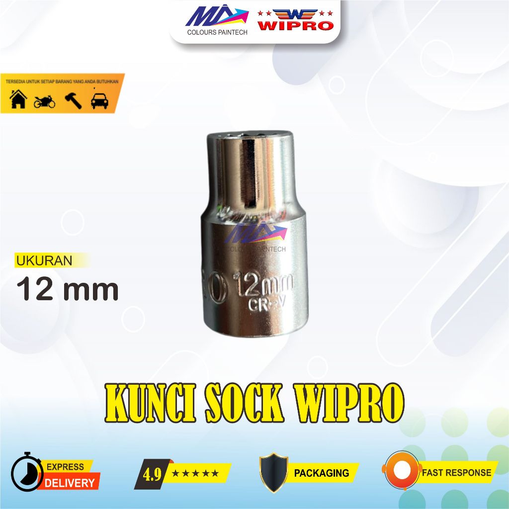 WIPRO Mata Kunci Sock 12mm 6PT CRV
