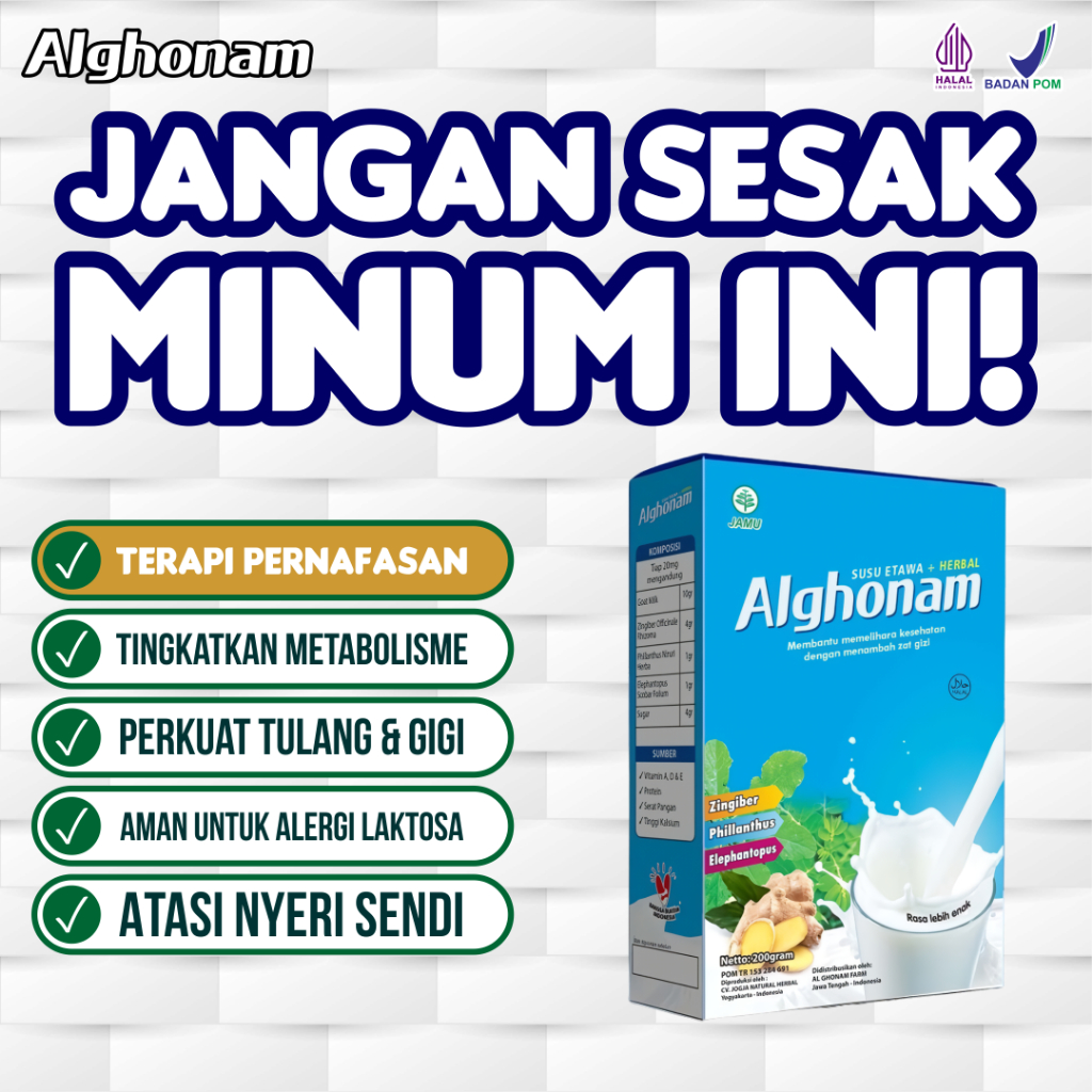 

Alghonam Susu Etawa - Nutrisi Lengkap, Kualitas Terbaik, Gratis Ongkir!