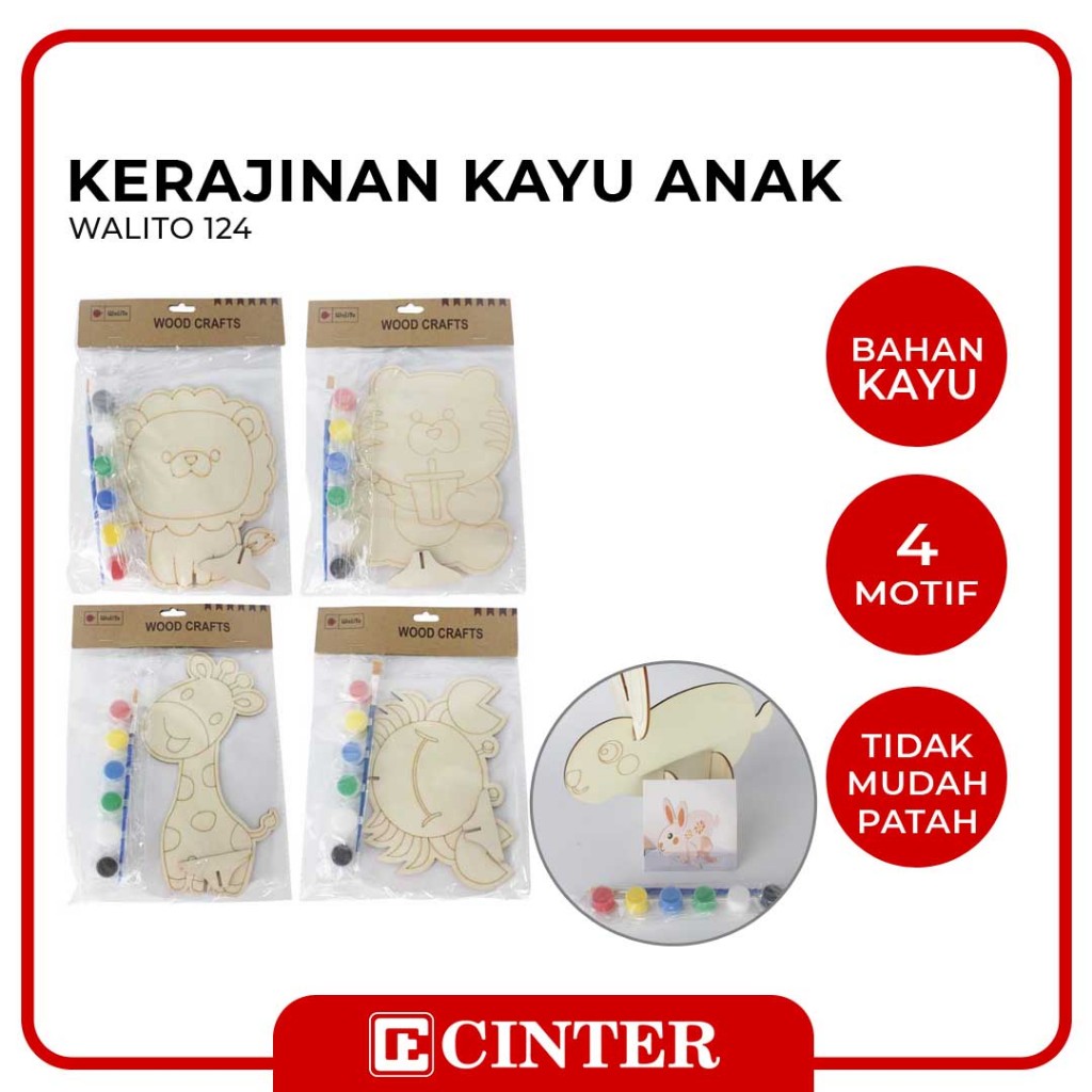 

WALITO - CAT AKRILIK / WOOD CRAFT WALITO 124 ANIMAL + CAT ACRYLIC 6 WARNA + KUAS
