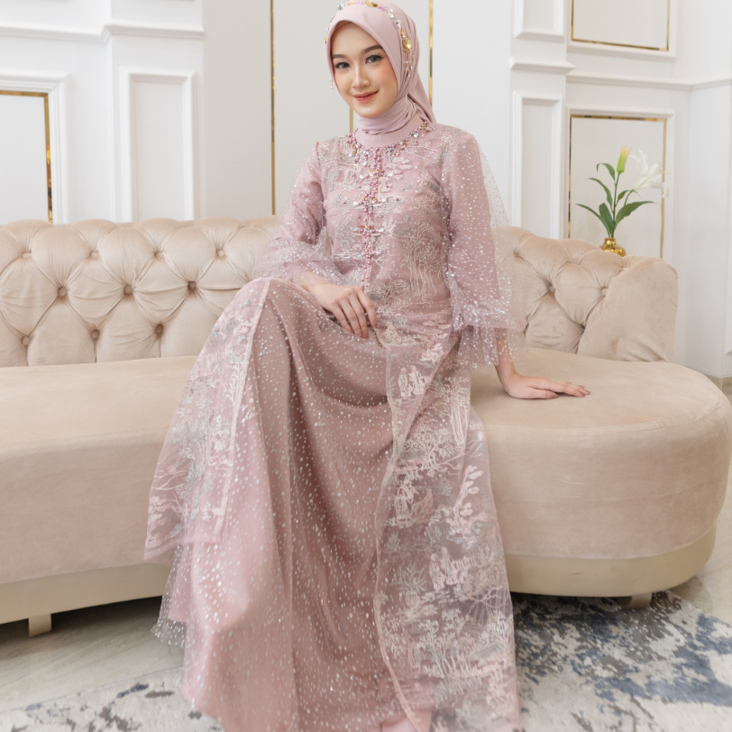 READY STOCK - LYF OFFICIAL - TIVANI DRESS - A LINE - GAUN - PANJANG - RESEPSI LAMARAN PREWED LEBARAN