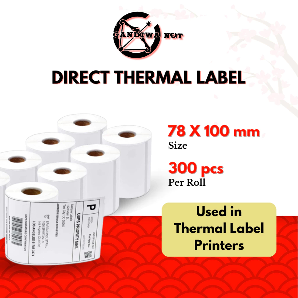 

Kertas Sticker Label Thermal Resi 78x100 mm | Isi 300 Lembar per Roll