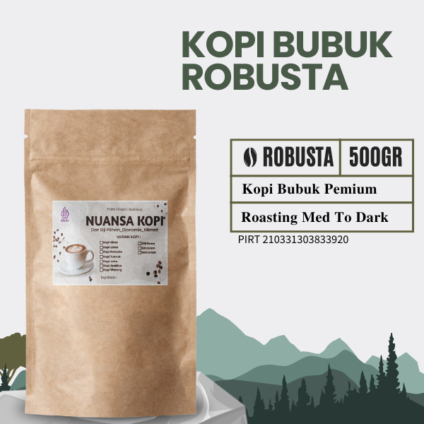 

Bubuk Kopi Robusta isi 500 Gram Selera Nusantara