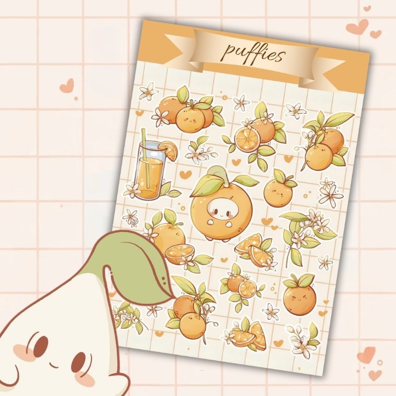 

puffies sticker sheet | waterproof | aesthetic sticker | sticker sheet pack | planner sticker