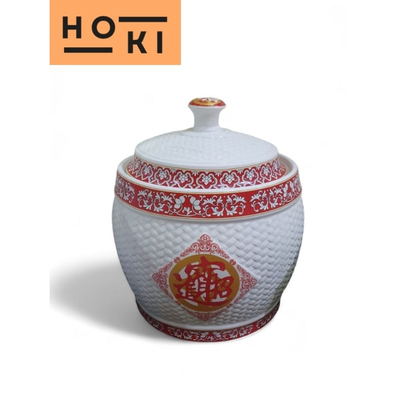 Guci beras keramik Fengshui ukuran 10Kg (tempat beras)