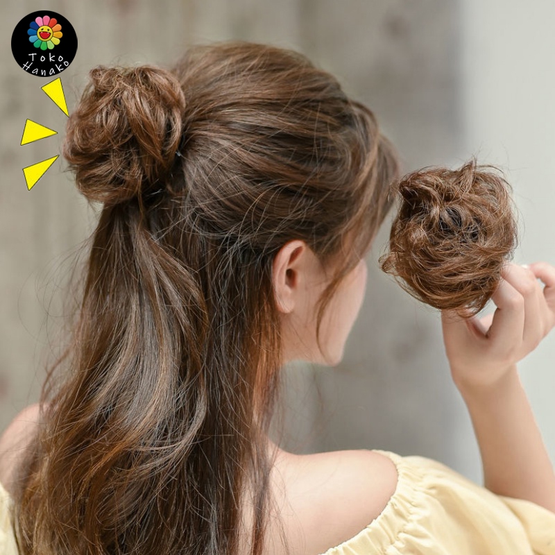 Jepit Fun Bun Cepol Korea Rambut Palsu Hairclip Kecil Imut Donut Klip Imut