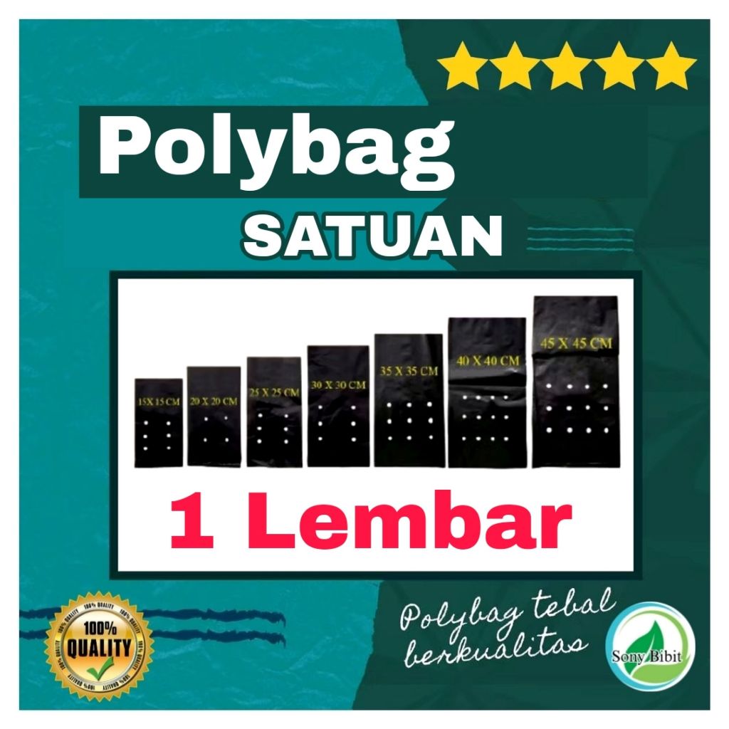 1 Lembar Polybag Tebal  Dan Kuat Ukuran Lengkap