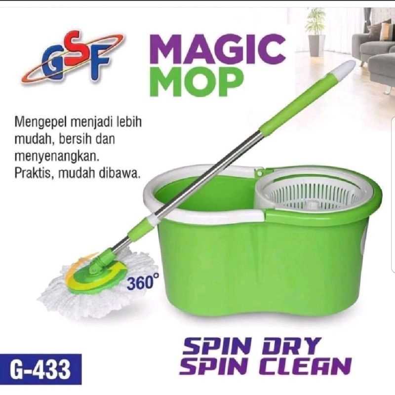 spin mop gsf / magic mop gsf / gsf magic mop / alat pel lantai gsf mop
