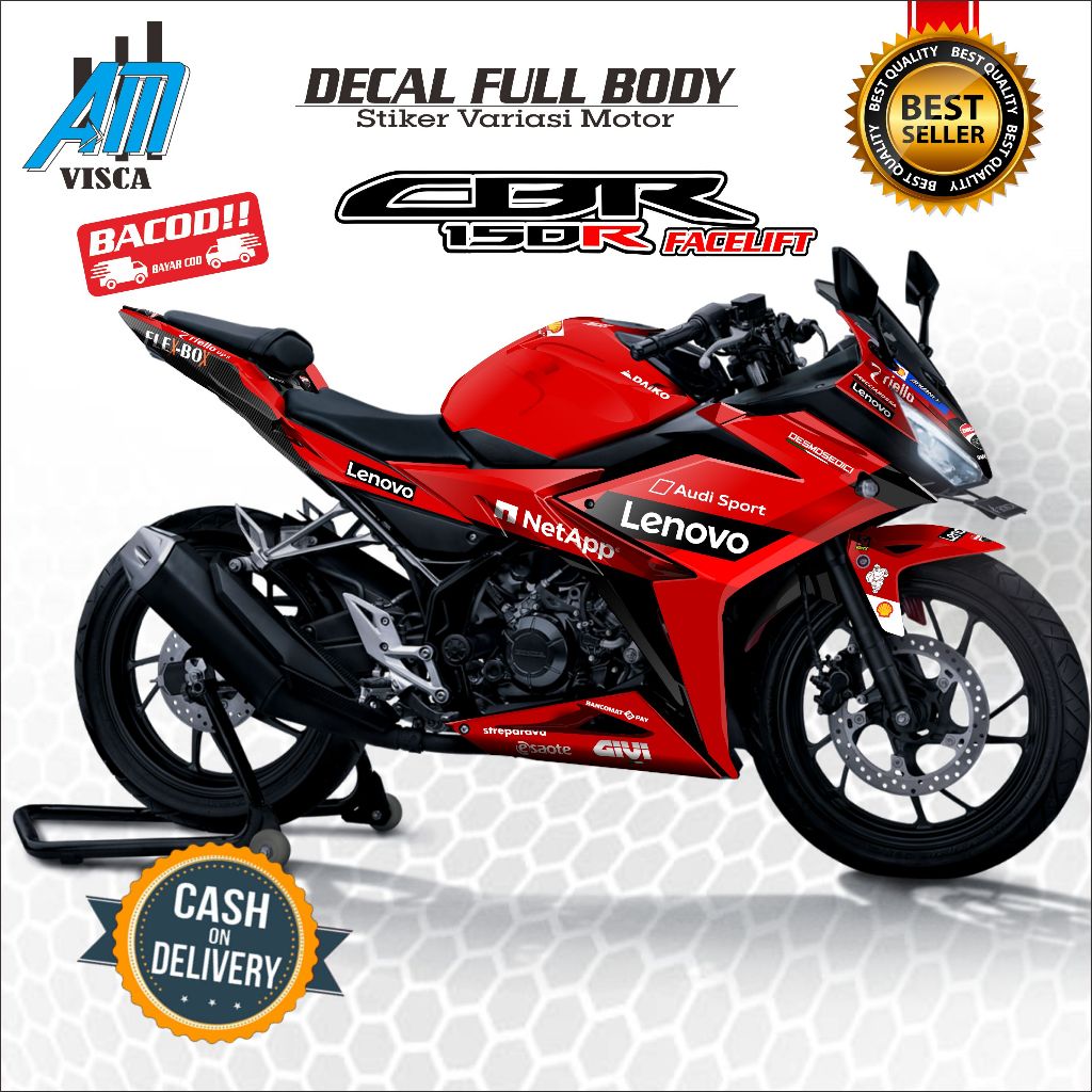 Decal Cbr 150R Facelift 2016 - 2016 Full Body Stiker Sticker Cbr 150R Variasi Desain Ducati New