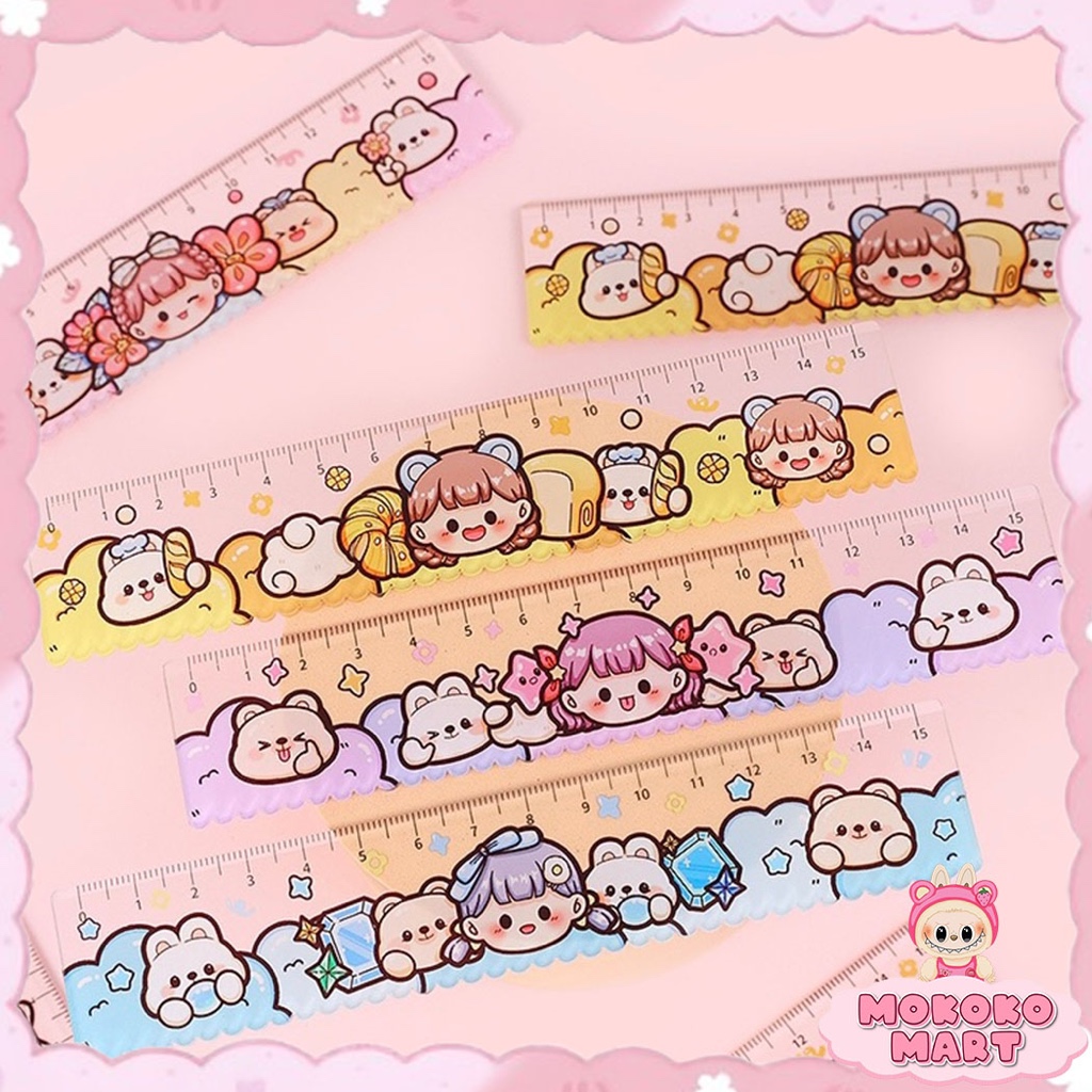 

MM Penggaris 15cm Mini Free Stiker Unik Cantik Edisi Doudou Sauce Girl Limited TLD88 Alat Tulis Set
