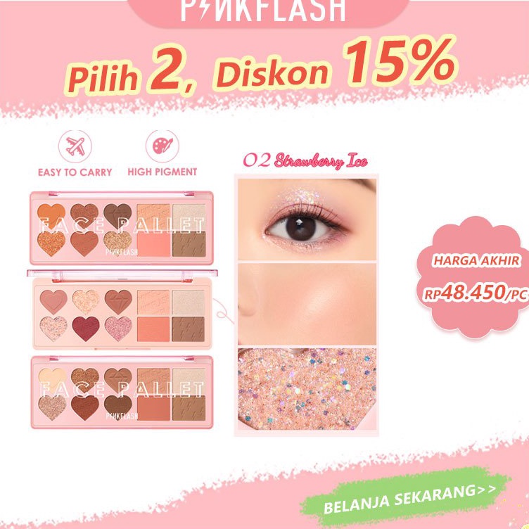 Best Update PINKFLASH OhMyLove Multiple Use Eyeshadow Palette Face Blush Highlighter Contour Eyeshad