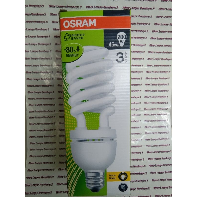 Lampu Spiral OSRAM 45 Watt cahaya kuning