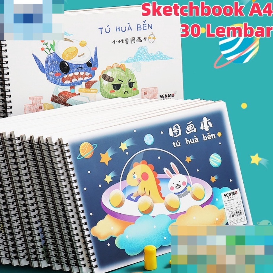 

Dijamin Terbaik AIMILO Buku Gambar Anak Sketchbook A4 Drawing Book Jilid Spiral Kertas Tebal 3 Lbr