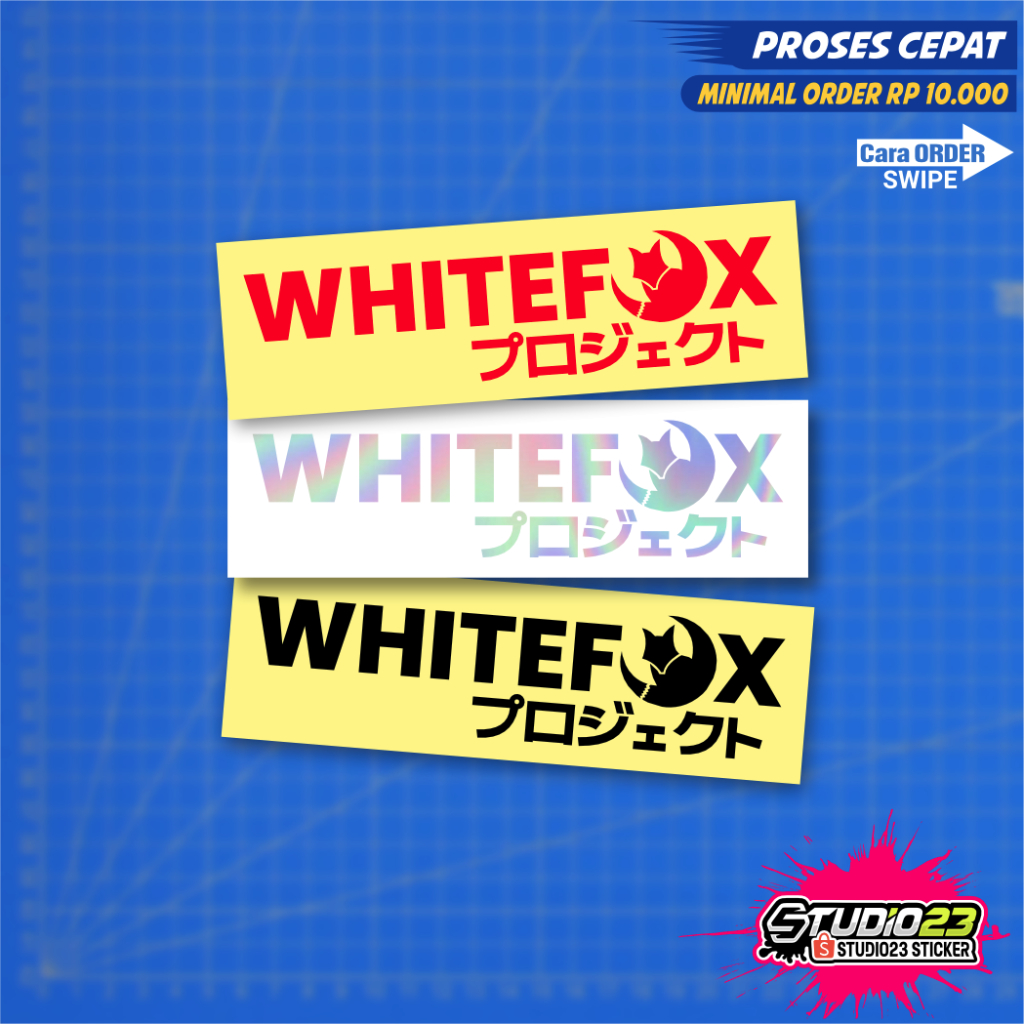 

Stiker whitefox project Japan kanji Cutting Hologram