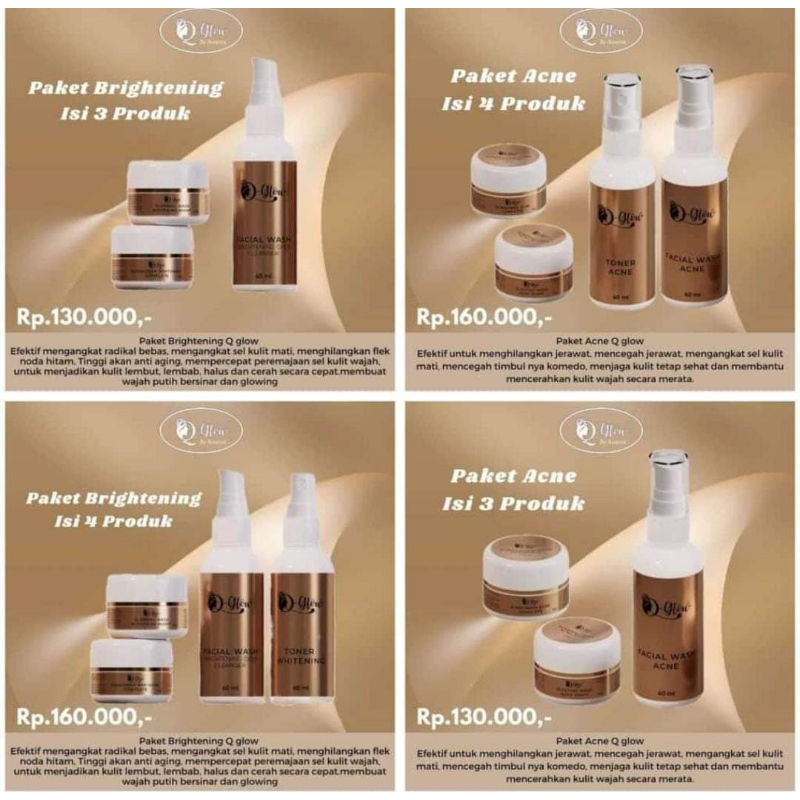 ORIGINAL Q GLOW SKIN GLOW PLATINUM SKINCARE PAKET  Q GLOW WHITENING