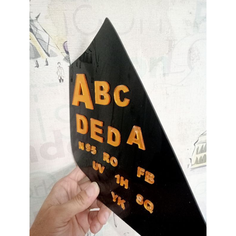 HURUF AKRILIK GOLD | ALFABET | ABJAD | ARIAL BLACK | HURUF AKRILIK GOLD