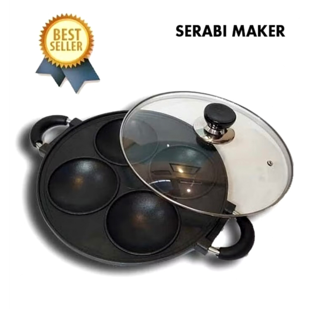 SUGGO Cetakan 4 Serabi / Apem / Cekung anti lengket