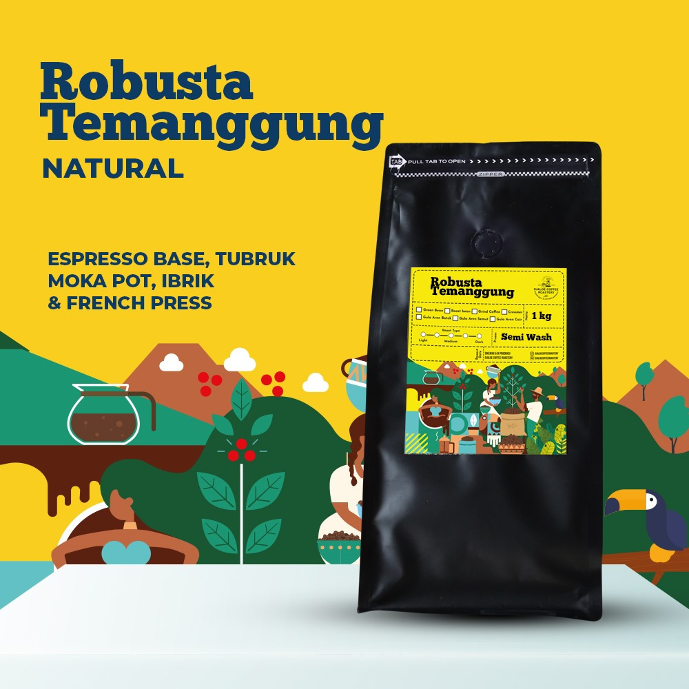 

Biji Kopi Robusta Temanggung - Djaloe Coffee Roastery - 1Kg 500Gram - Kopi Biji Utuh
