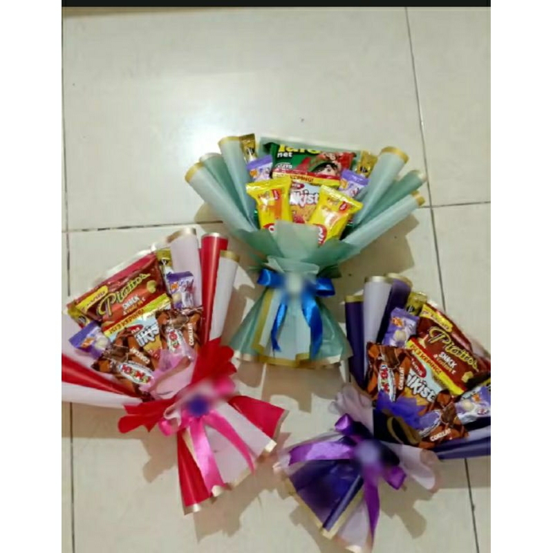 

buket sncak mini isi 8 pcs sncak cocok untuk hadiah ulang tahun