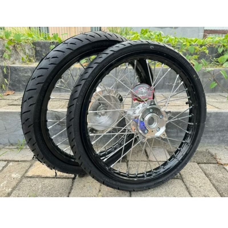 VELG PCX160 DAN 150 + BAN RING 17 WRNAH  VELG ITAM UNGU GOL BIRU MERAH