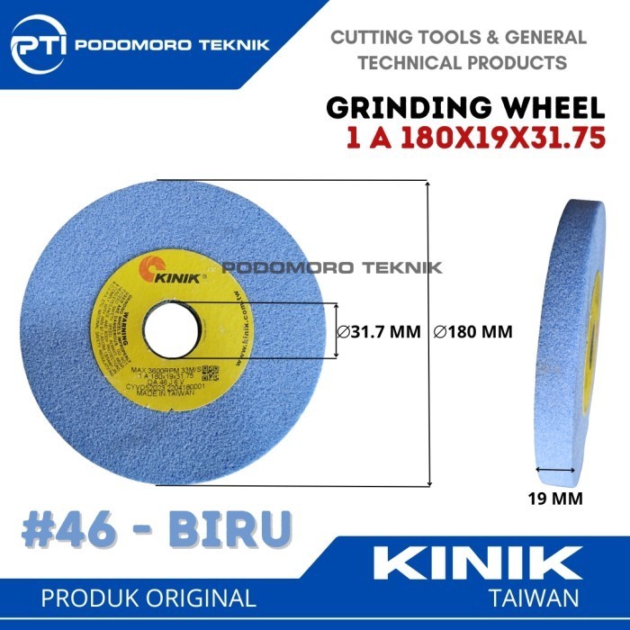 KINIK Grinding Wheel 1A 180x19x31.75 DA 46 J 6 V Batu Gerinda Asah 7 Inch 180 x 19 x 31.75 mm Grit 4