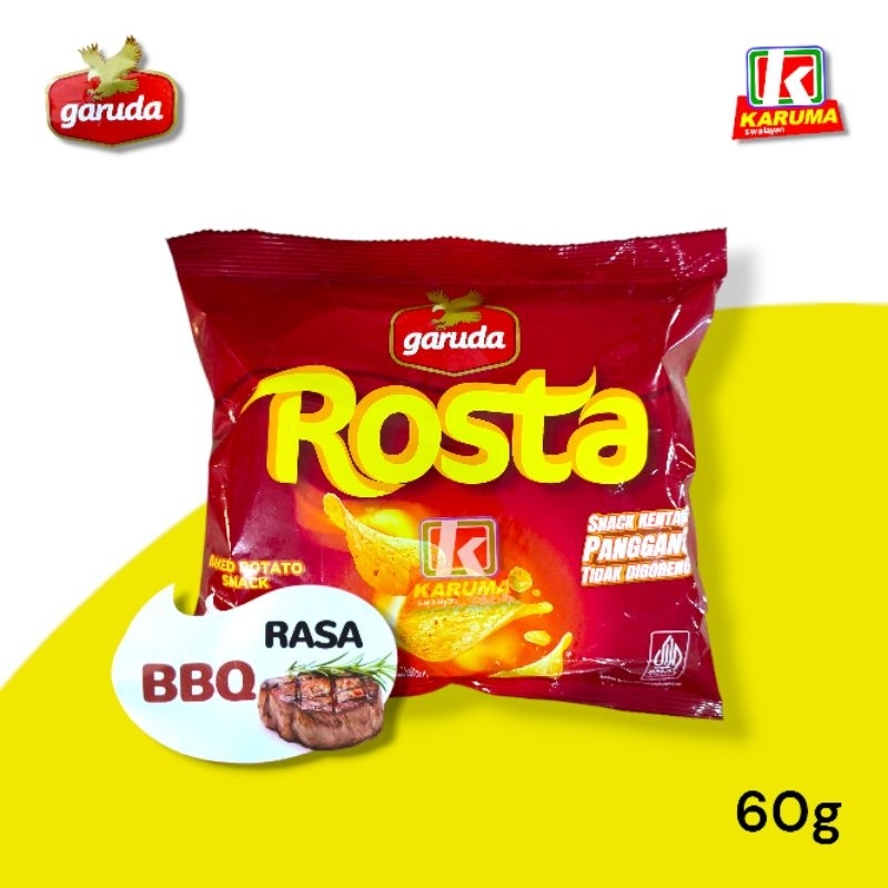 

Garuda Rosta Snack Kentang 60g Rasa BBQ ( Sapi Panggang )